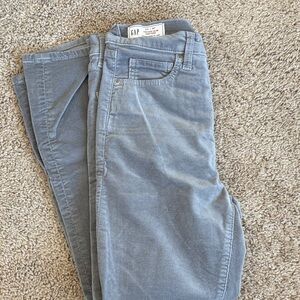 GAP Women's Light Blue Straight Leg Velvet Pants